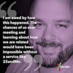 A photo of an adult son who found his biological father using 23andMe and how the two later became friends: “I am awed by how this happened.”  