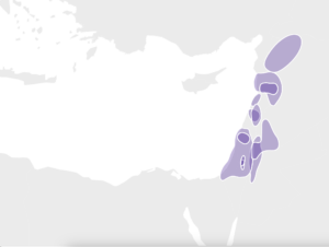 A map the the Levant showing the Genetic Groups there.