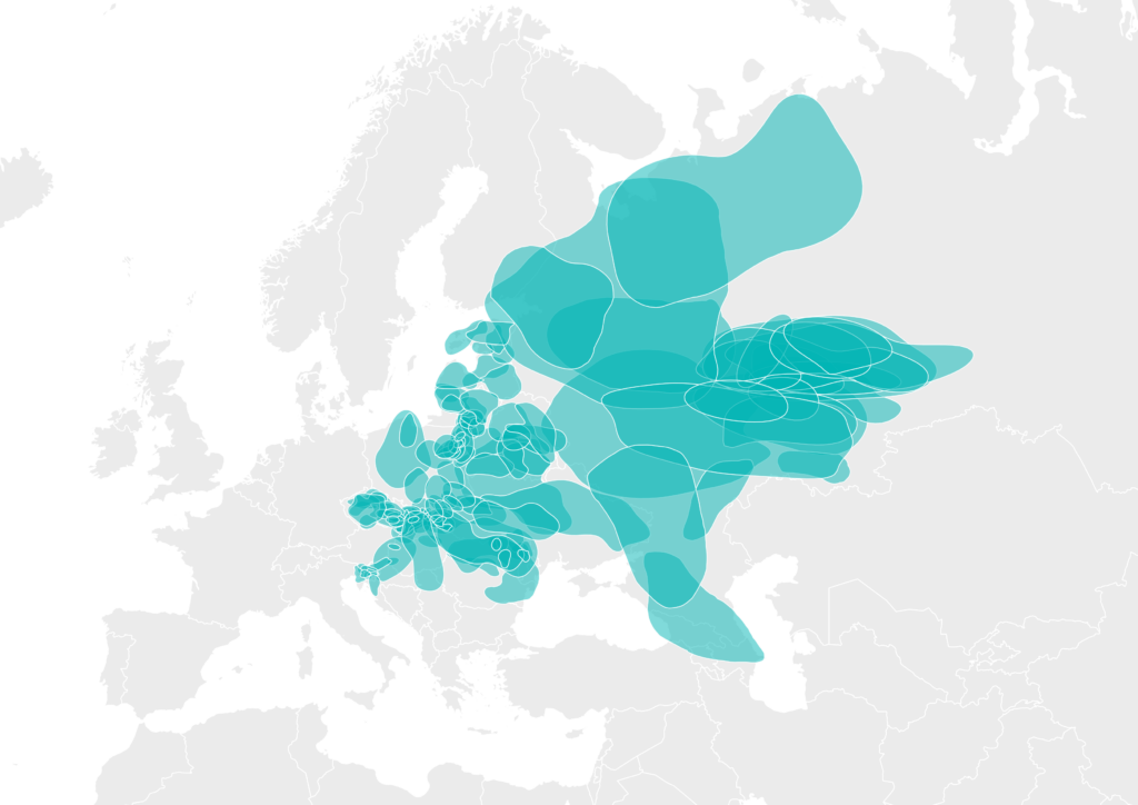 Map of Genetic Groups in Eastern Europe.
